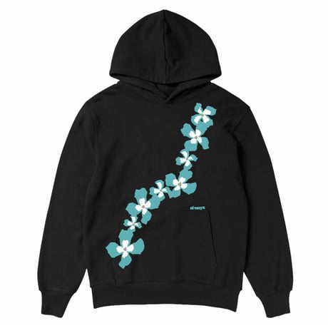 ALWAYS FLOWER TRAIL HOODIE BLACK
