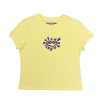 ALWAYS HE@RT BABY TEE PALE YELLOW / PURPLE