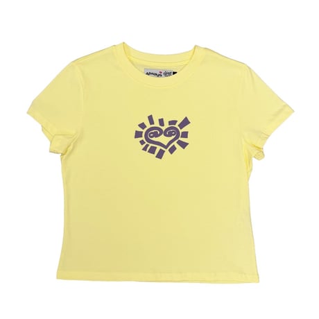 ALWAYS HE@RT BABY TEE PALE YELLOW / PURPLE