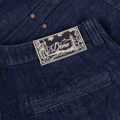 DIME PLEATED BAGGY DENIM SHORTS INDIGO