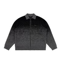 DIME MOHAIR DOUBLE ZIP KNIT BLACK / CHARCOAL
