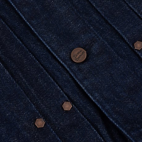 DIME PLEATED DENIM JACKET INDIGO