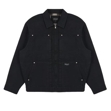 GRAND COLLECTION CONNOR WORK JACKET WASHED BLACK