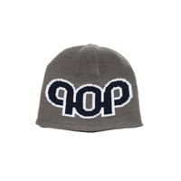 POP TRADING COMPANY REVERSIBLE PUB SKULL BEANIE GREY / NAVY