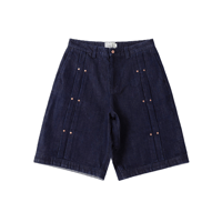 DIME PLEATED BAGGY DENIM SHORTS INDIGO