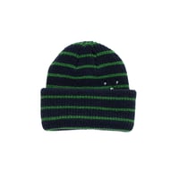 POP TRADING COMPANY STRIPED BEANIE NAVY / JUNIPER