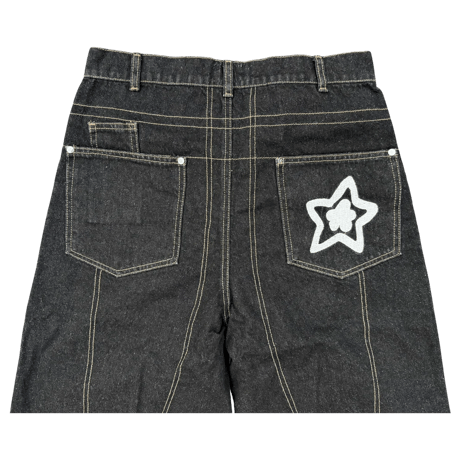 STARTEAM LEOPARD BLACK STAR CAPRI PANTS