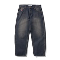 CASH ONLY LOGO BAGGY DENIM JEANS DARK NAVY WASH