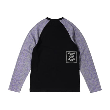 ALWAYS BUBBLE PRINT RAGLAN LONGSLEEVE SHIRT TWO TONE BLACK / GREY