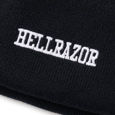 HELLRAZOR HEAVEY LOGO WATCH KNIT CAP BLACK