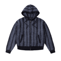 DIME MOHAIR STRIPED ZIP HOODIE BLUE