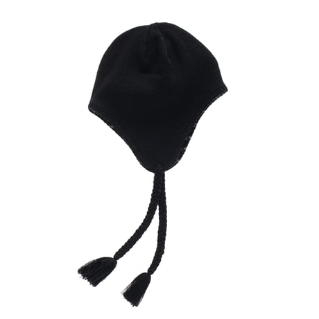 POP TRADING COMPANY REVERSIBLE EARFLAP BEANIE BLACK / CHARCOAL
