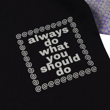 ALWAYS BUBBLE PRINT RAGLAN LONGSLEEVE SHIRT TWO TONE BLACK / GREY