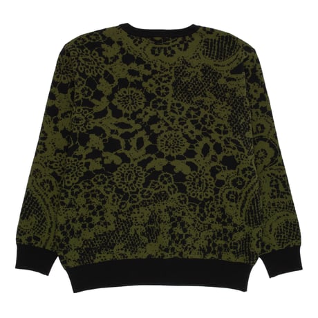 GX1000 JACQUARD KNIT SWEATER LACED GREEN