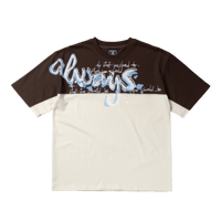 ALWAYS WAZA PANELLED TEE CREAM/BROWN