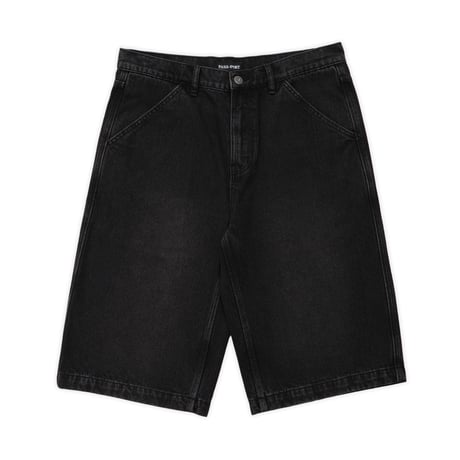 PASSPORT WORKERS CLUB 3/4 JEAN SHORT FADED WASH BLACK