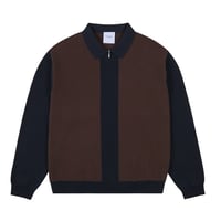 GRAND COLLECTION KNIT QUARTER ZIP ESPRESSO / MIDNIGHT NAVY