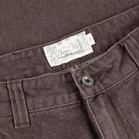 DIME BAGGY DENIM PANTS SANDBLASTED DARK BROWN