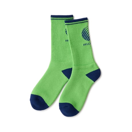 HELLRAZOR LOGO SOX GREEN/NAVY