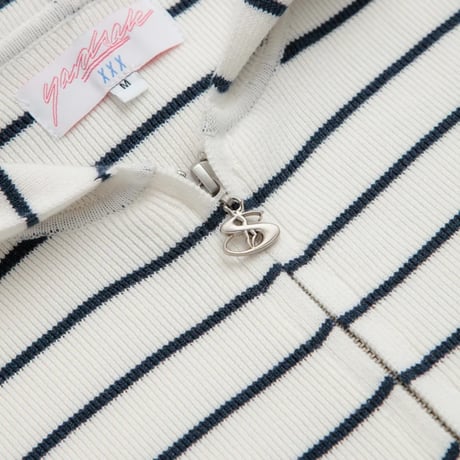 YARDSALE FRENCH KNIT HOOD WHITE / NAVY