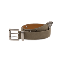 DIME DRESSED LEATHER BELT WAXED CANVAS BELT