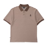 PASSPORT STRIPED POLO BROWN