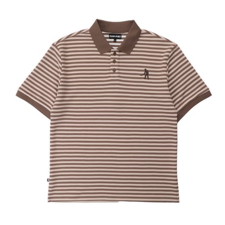 PASSPORT STRIPED POLO BROWN