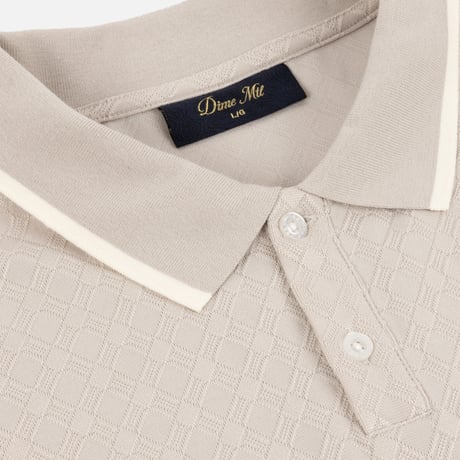 DIME JACQUARD LS POLO BEIGE