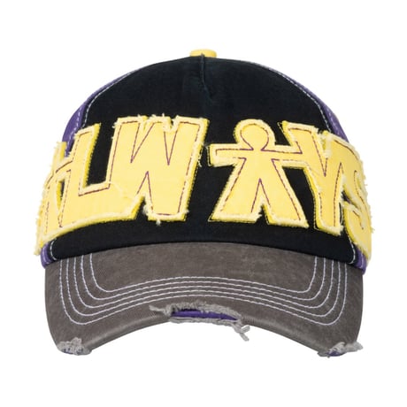 ALWAYS 5-PANEL HUMAN LOGO CAP PURPLE / BLACK / YELLOW