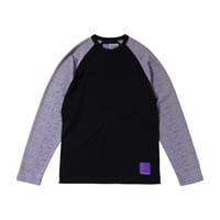 ALWAYS BUBBLE PRINT RAGLAN LONGSLEEVE SHIRT TWO TONE BLACK / GREY