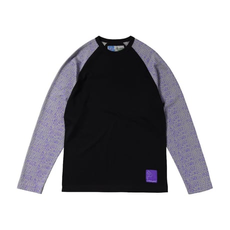ALWAYS BUBBLE PRINT RAGLAN LONGSLEEVE SHIRT TWO TONE BLACK / GREY