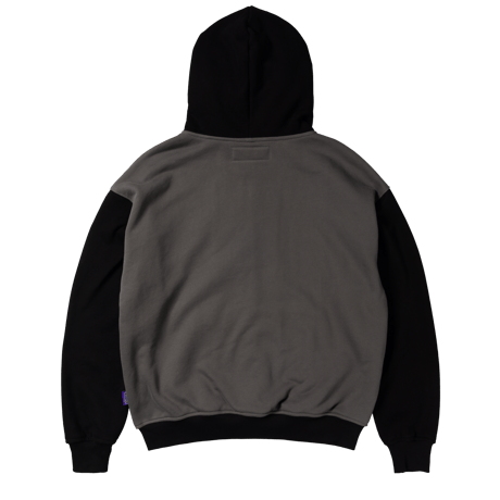 ALWAYS HUMAN APPLIQUE ZIP UP HOODIE BLACK