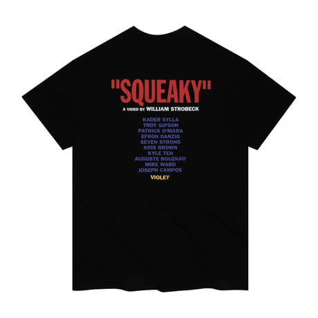 VIOLET SQUEAKY TEE BLACK