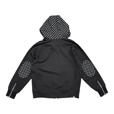 STAR TEAM POLKA DOT FULL ZIP HOODIE BLACK