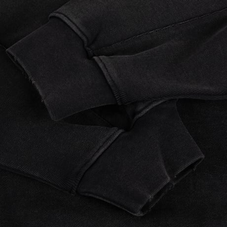 DIME DISTRESSED TERRY ZIP HOODIE ACID BLACK