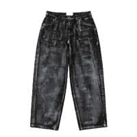 DIME BAGGY DENIM PANTS BLACK (WHITE PAINT)