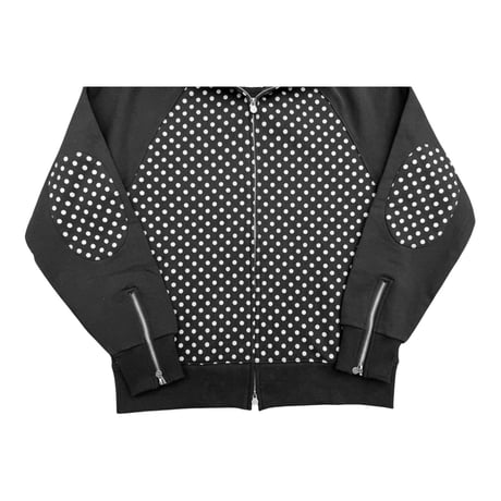 STAR TEAM POLKA DOT FULL ZIP HOODIE BLACK