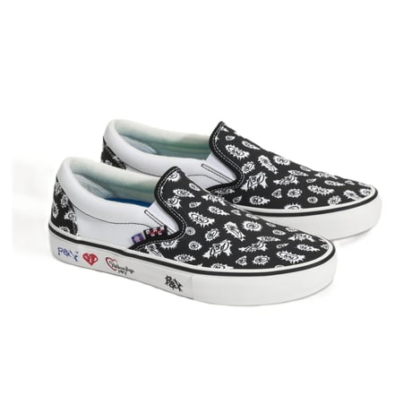 VANS X PUNKANDYO SKATE SLIP-ON BLACK/WHITE