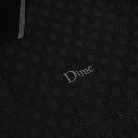 DIME JACQUARD LS POLO BLACK