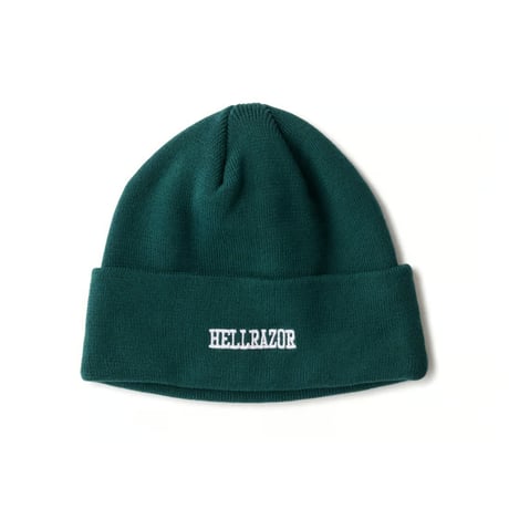HELLRAZOR HEAVEY LOGO WATCH KNIT CAP CHROME GREEN