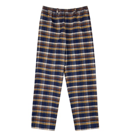 GRAND COLLECTION JAPANESE COTTON PANT YELLOW / ESPRESSO / NAVY CHECK