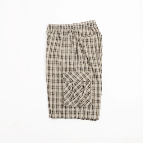 YARDSALE PLAID CARGO SHORTS CREAM / BLACK