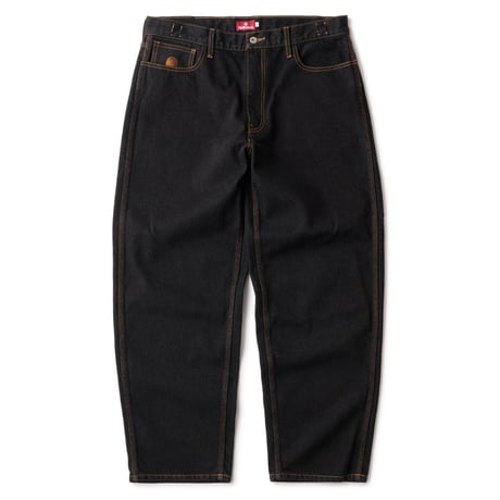 HELLRAZOR BAGGIE DENIM PANTS ONE WASH BLACK