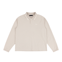 DIME JACQUARD LS POLO BEIGE