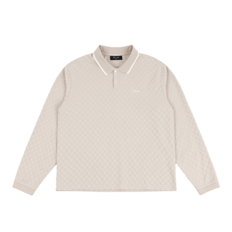 DIME JACQUARD LS POLO BEIGE