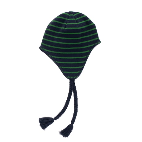 POP TRADING COMPANY REVERSIBLE EAFLAP BEANIE NAVY / JUNIPER