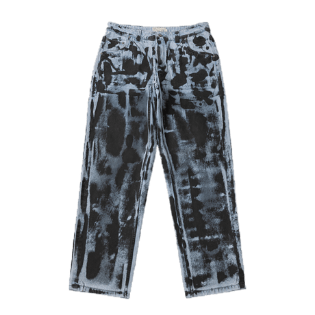 DIME RELAXED DENIM PANTS LIGHT BLUE (BLACK PAINT)