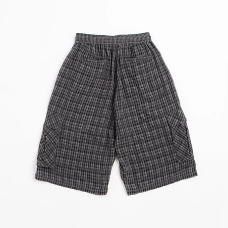 YARDSALE PLAID CARGO SHORTS BLACK / GREY
