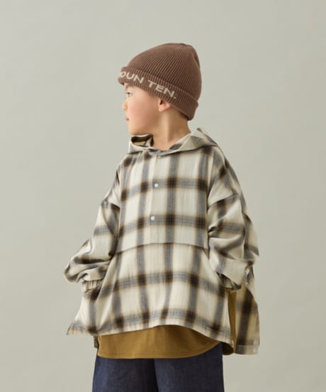 MOUN TEN. / OMBRE CHECK PULLOVER HOODIE