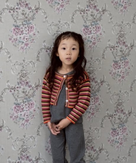 & pal / MULTI BORDER CROPPED KNIT PULLOVER